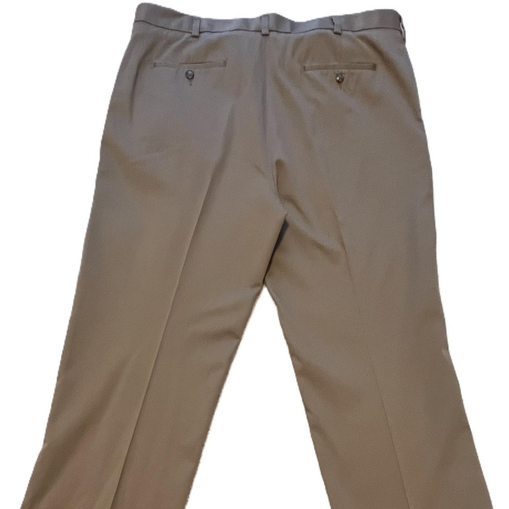Preppy Business Casual Roundtree & Yorke Travel Smart Pants Khaki Men's 42x32 - Picture 3 of 5